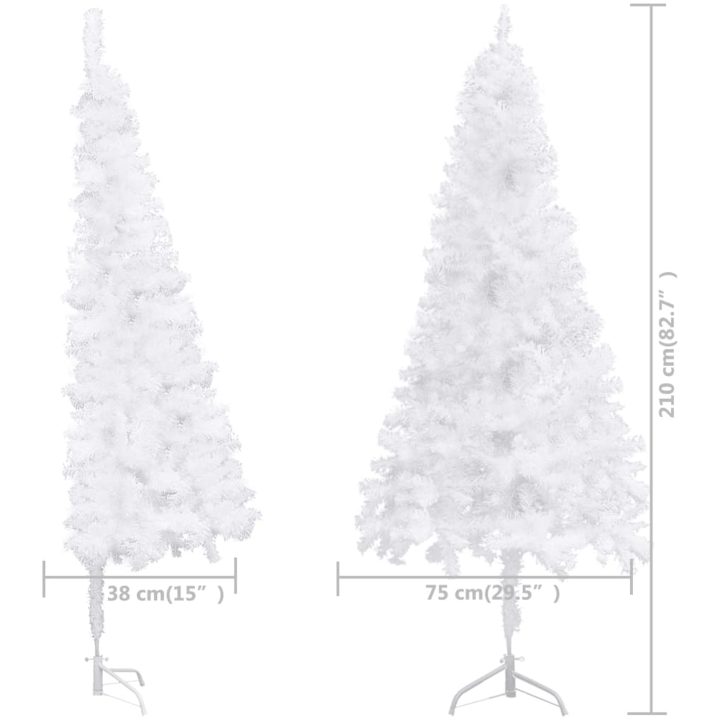 Plastgran för hörn vit 210 cm PVC vidaXL 210 x 75 cm – bild 9