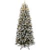 Plastgran med 150 LEDs och snö vidaXL 120 cm – miniatyr 2