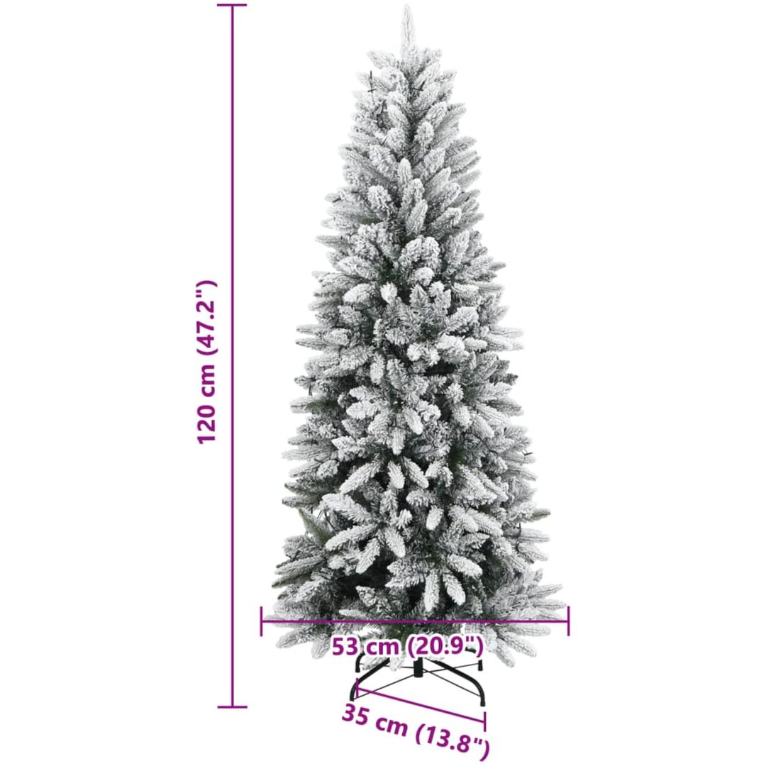 Plastgran med 150 LEDs och snö vidaXL 120 cm – bild 12