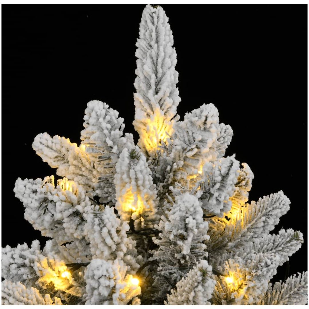 Plastgran med 150 LEDs och snö vidaXL 120 cm – bild 7