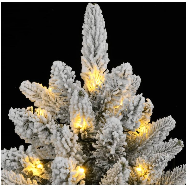 Plastgran med 150 LEDs och snö vidaXL 120 cm – bild 7
