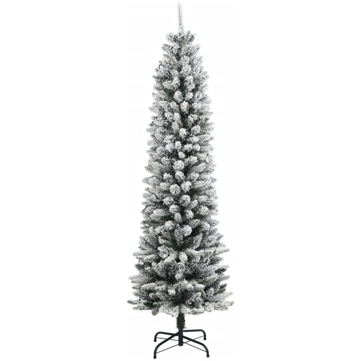 Plastgran med 150 LEDs och snö vidaXL 120 cm – bild 3
