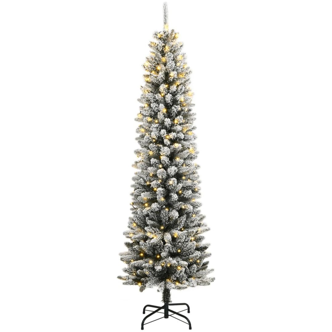 Plastgran med 300 LEDs och snö vidaXL 180 cm – bild 2