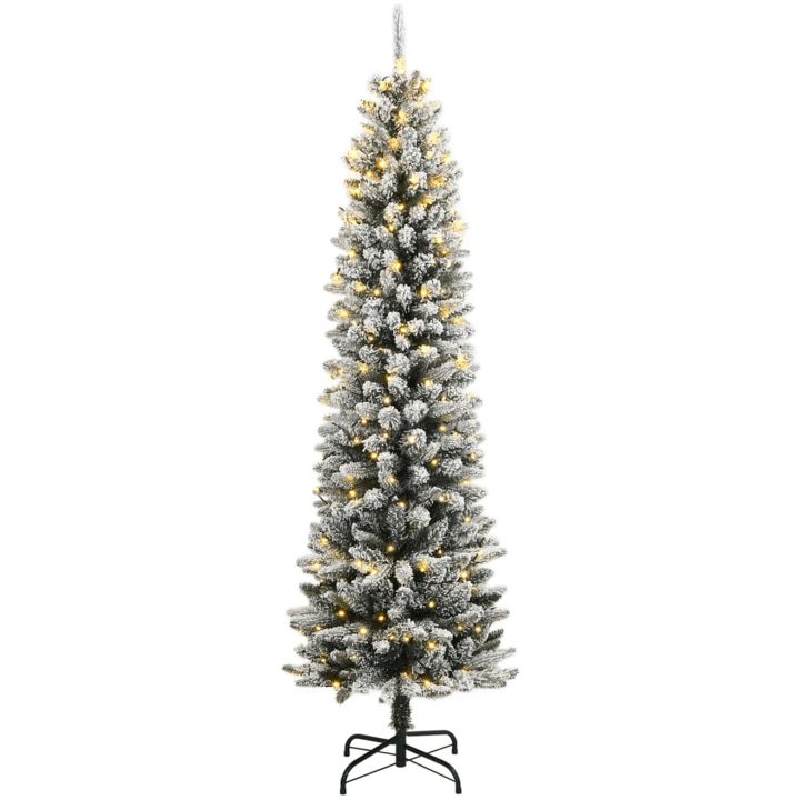 Plastgran med 300 LEDs och snö vidaXL 180 cm – bild 2