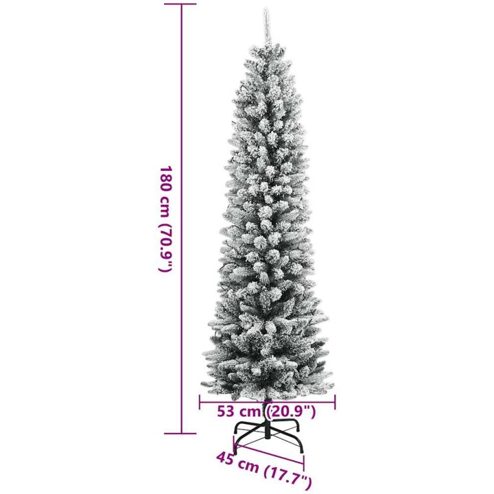 Plastgran med 300 LEDs och snö vidaXL 180 cm – bild 12