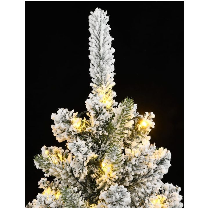 Plastgran med 300 LEDs och snö vidaXL 180 cm – bild 6