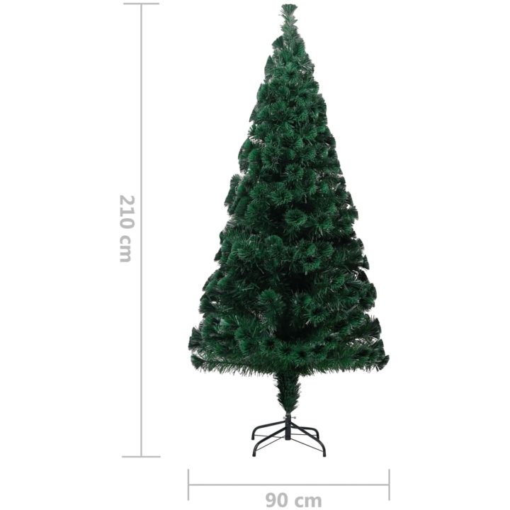 Plastgran med fot grön 210 cm fiberoptik vidaXL 210 x 90 cm – bild 10