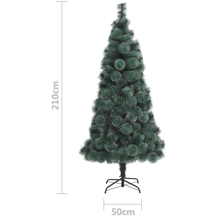 Plastgran med fot grön 210 cm PET vidaXL 210 x 105 cm – bild 7