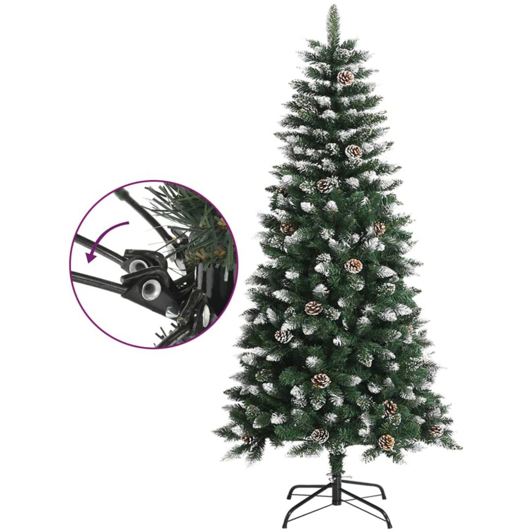 Plastgran med fot grön PVC vidaXL 120 cm – bild 3