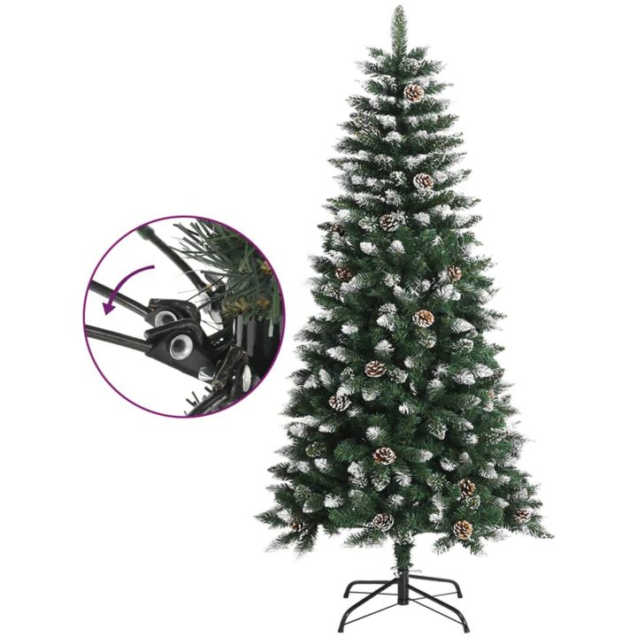Plastgran med fot grön PVC vidaXL 120 cm – bild 3