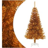 Plastgran med fot guld 120 cm PET vidaXL