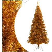 Plastgran med fot guld 180 cm PET vidaXL