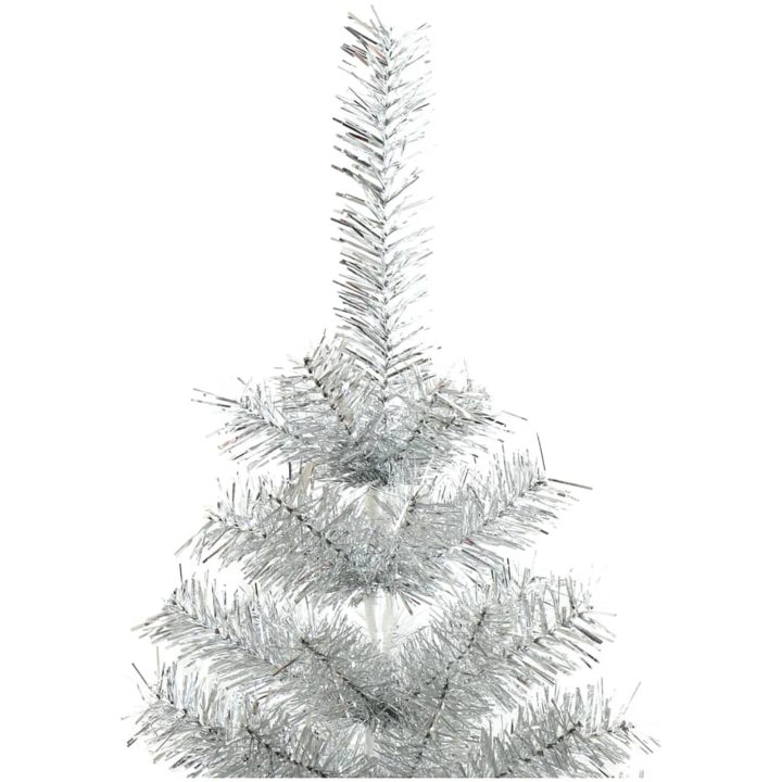 Plastgran med fot silver 120 cm PET vidaXL 120 x 65 cm – bild 3