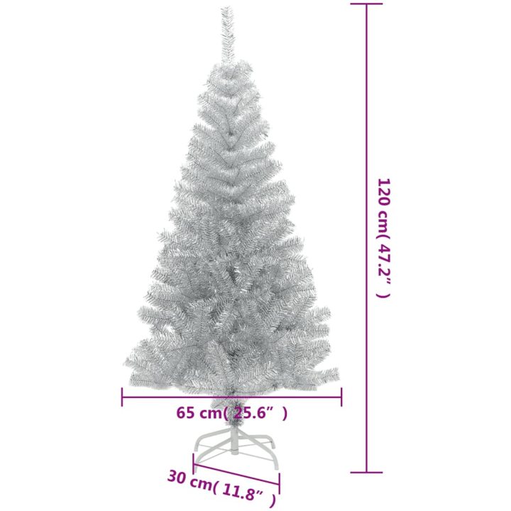 Plastgran med fot silver 120 cm PET vidaXL 120 x 65 cm – bild 6