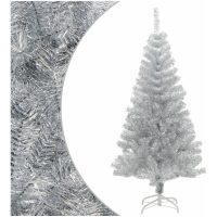 Plastgran med fot silver 120 cm PET vidaXL