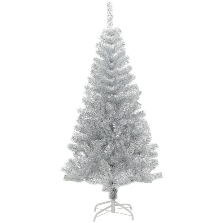 Plastgran med fot silver 150 cm PET vidaXL 150 x 80 cm – bild 2