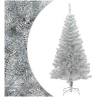 Plastgran med fot silver 150 cm PET vidaXL