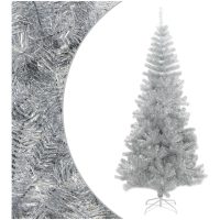 Plastgran med fot silver 180 cm PET vidaXL