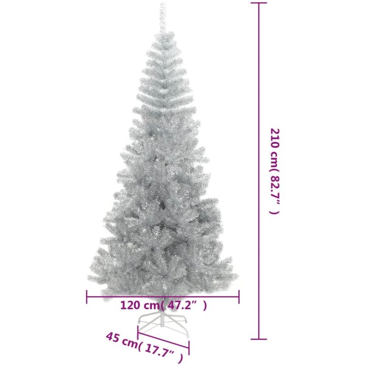 Plastgran med fot silver 210 cm PET vidaXL 210 x 120 cm – bild 6