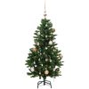 Plastgran med gångjärn 150 LEDs & kulor vidaXL 120 cm – miniatyr 4