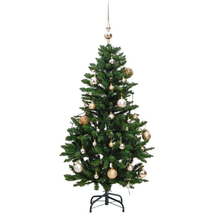 Plastgran med gångjärn 150 LEDs & kulor vidaXL 120 cm – bild 4