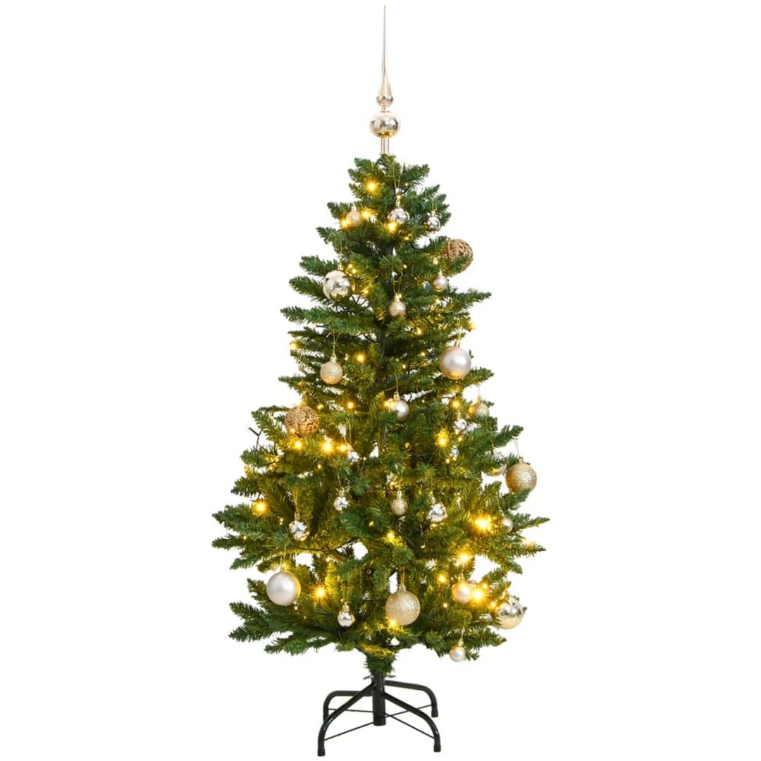 Plastgran med gångjärn 150 LEDs & kulor vidaXL 120 cm