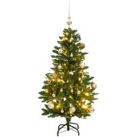 Plastgran med gångjärn 150 LEDs & kulor vidaXL