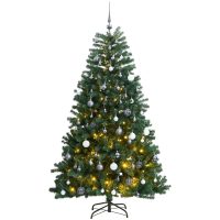 Plastgran med gångjärn 300 LEDs & kulor vidaXL