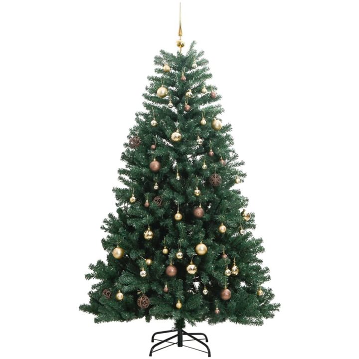 Plastgran med gångjärn 300 LEDs & kulor vidaXL 180 cm – bild 4