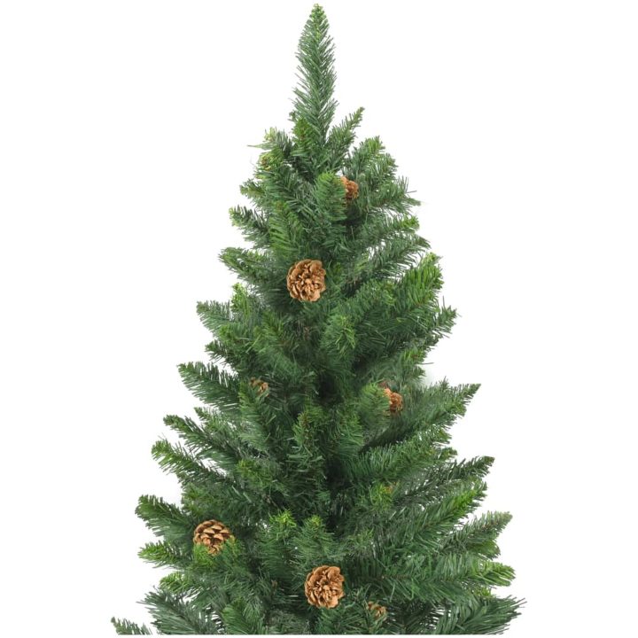 Plastgran med kottar grön 210 cm vidaXL 210 x 119 cm – bild 3