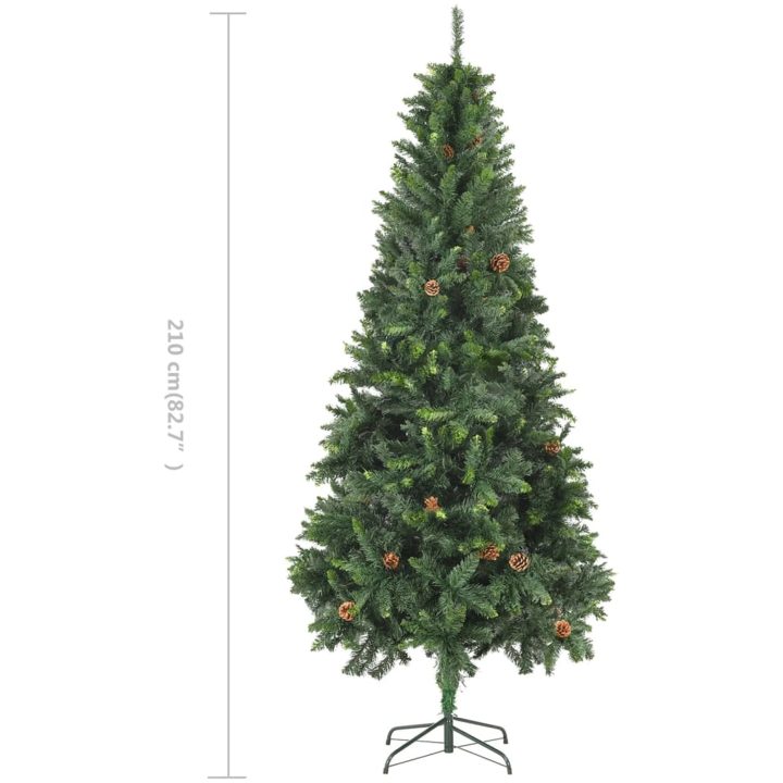 Plastgran med kottar grön 210 cm vidaXL 210 x 119 cm – bild 8