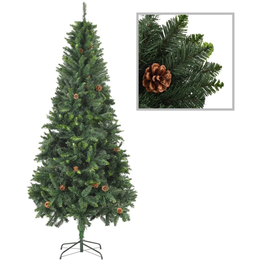 Plastgran med kottar grön 210 cm vidaXL 210 x 119 cm