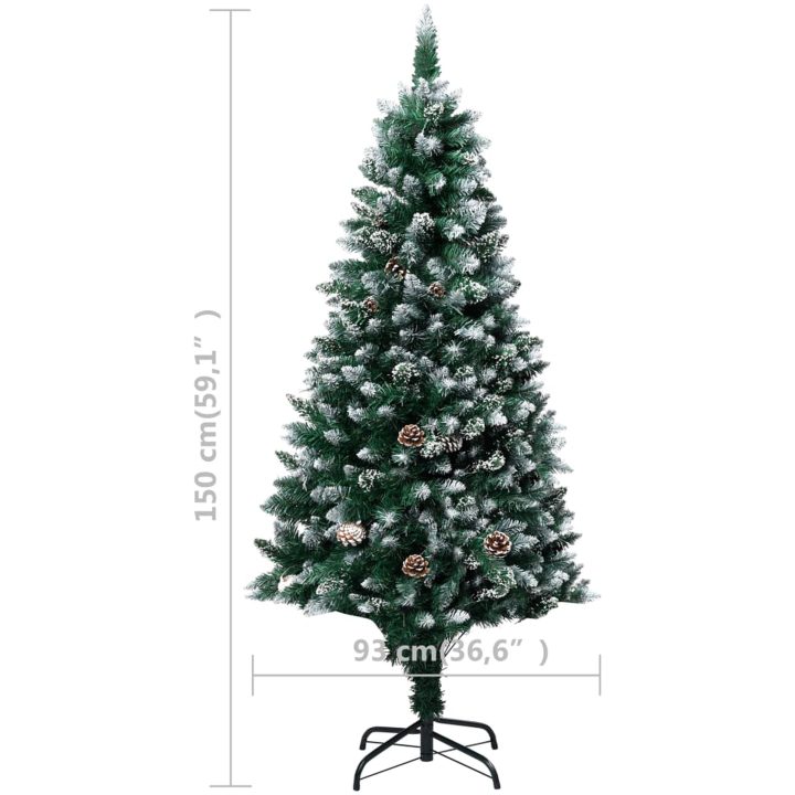 Plastgran med kottar och vit snö 150 cm vidaXL 150 x 93 cm – bild 7