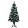 Plastgran med kottar och vit snö 150 cm vidaXL 150 x 93 cm – miniatyr 1