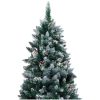 Plastgran med kottar och vit snö 180 cm vidaXL 180 x 100 cm – miniatyr 2