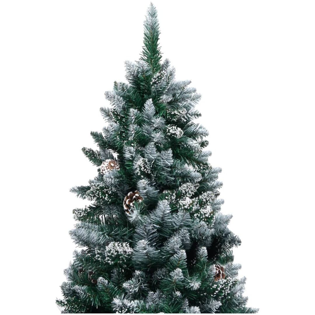 Plastgran med kottar och vit snö 180 cm vidaXL 180 x 100 cm – bild 2