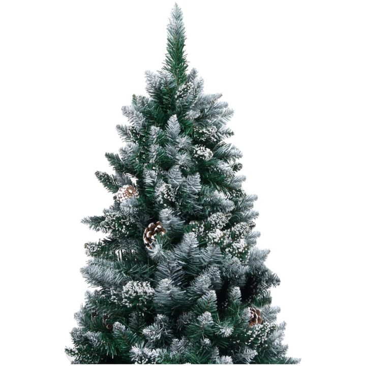 Plastgran med kottar och vit snö 180 cm vidaXL 180 x 100 cm – bild 2