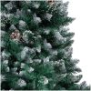 Plastgran med kottar och vit snö 180 cm vidaXL 180 x 100 cm – miniatyr 3