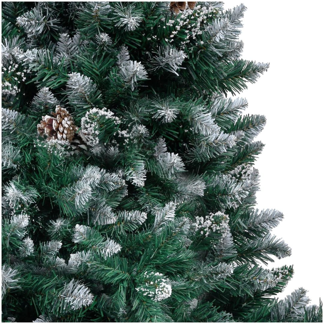 Plastgran med kottar och vit snö 180 cm vidaXL 180 x 100 cm – bild 3