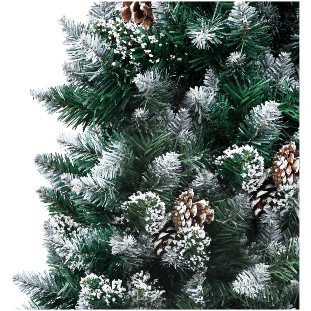 Plastgran med kottar och vit snö 180 cm vidaXL 180 x 100 cm – bild 4
