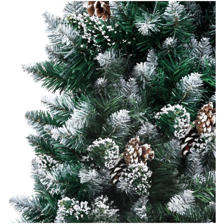 Plastgran med kottar och vit snö 180 cm vidaXL 180 x 100 cm – bild 4