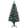 Plastgran med kottar och vit snö 180 cm vidaXL 180 x 100 cm – miniatyr 1