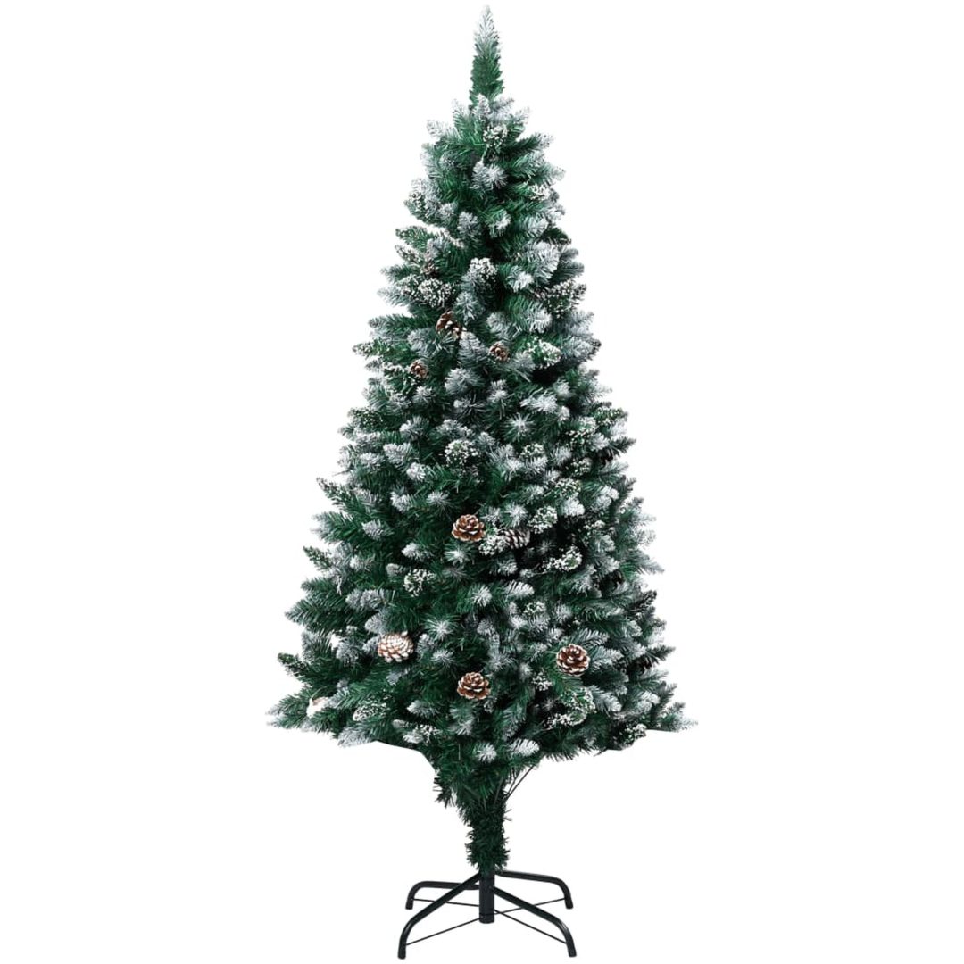 Plastgran med kottar och vit snö 180 cm vidaXL 180 x 100 cm