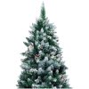 Plastgran med kottar och vit snö 210 cm vidaXL 210 x 120 cm – miniatyr 2
