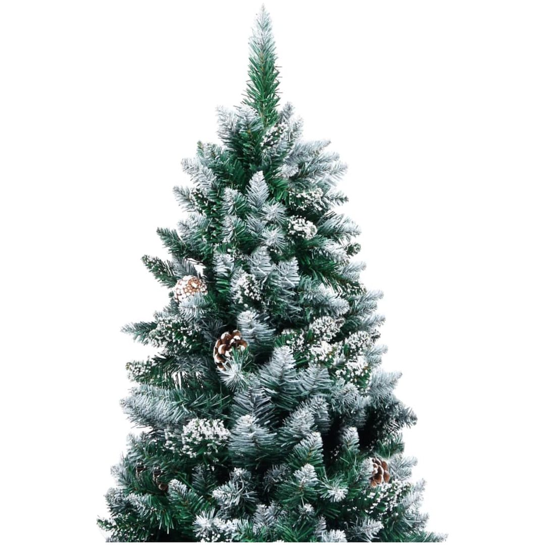 Plastgran med kottar och vit snö 210 cm vidaXL 210 x 120 cm – bild 2