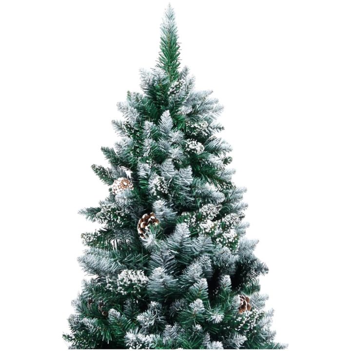 Plastgran med kottar och vit snö 210 cm vidaXL 210 x 120 cm – bild 2