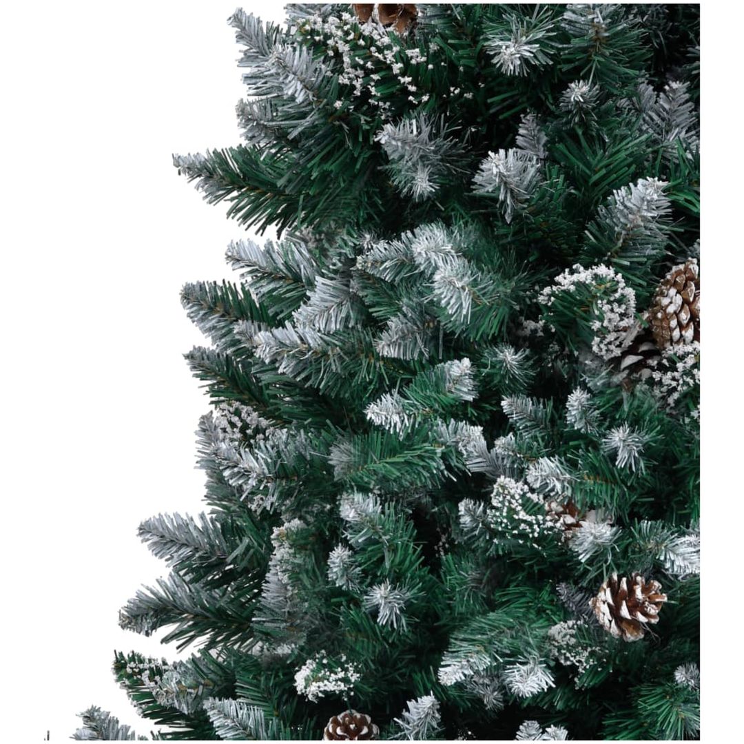 Plastgran med kottar och vit snö 210 cm vidaXL 210 x 120 cm – bild 4