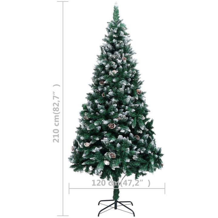 Plastgran med kottar och vit snö 210 cm vidaXL 210 x 120 cm – bild 7