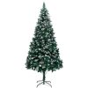 Plastgran med kottar och vit snö 210 cm vidaXL 210 x 120 cm – miniatyr 1