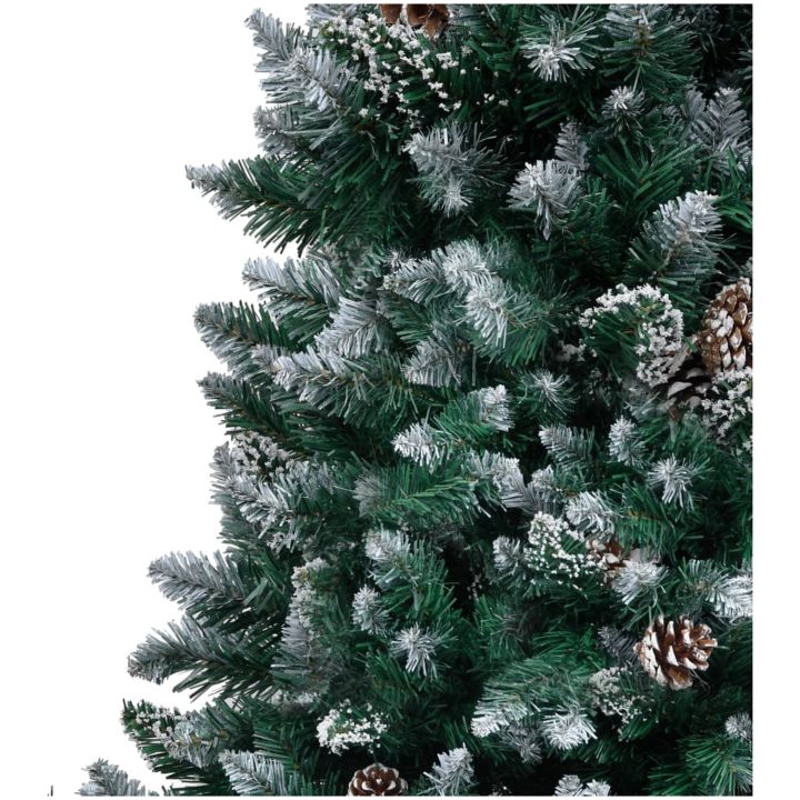 Plastgran med kottar och vit snö 240 cm vidaXL 240 x 130 cm – bild 3